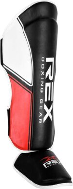 Rex Sports Shin Guards for Muay Thai, Kickboxing, MMA Fighting and Training, Instep Leg Protector Foam Pads for Martial Arts, Sparring, Protective Gear for BJJ and Boxing - Image 2