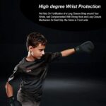 REX Boxing Gloves Training Boxing Punching Gloves for Kids & Adult PU Leather | Matte Black Glove for Sparring Kickboxing, Fighting - Image 4