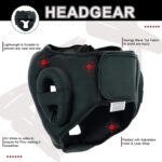 REX Boxing Headgear, MMA Martial Arts Head Gear, Made Rex Leather Muay Thai Headgear with Thick Padding - Image 4