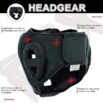 REX Boxing Headgear, MMA Martial Arts Head Gear, Made Rex Leather Muay Thai Headgear with Thick Padding - Image 3