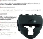 REX Boxing Headgear, MMA Martial Arts Head Gear, Made Rex Leather Muay Thai Headgear with Thick Padding - Image 2