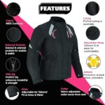 PROFIRST Women’s Motorcycle Jacket with CE Armor – Waterproof 4 Season Riding Jacket with Reflective Panels & Adjustable Fit - Image 3