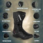 PROFIRST Motorcycle Boots for Men Comfortable Fit Riding Armored Boots with Zipper, Anti-Slip Sole, Reinforced Street Racing Shoes - Image 2