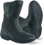 PROFIRST Motorbike Men’s Long Ankle Boots Motorcycle Waterproof Anti Slip Rubber Soul Boots Armored and Racing Shoes