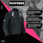 PROFIRST Women’s Motorcycle Jacket with CE Armor – Waterproof 4 Season Riding Jacket with Reflective Panels & Adjustable Fit - Image 2